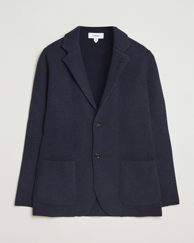 Lardini Recycled Cashmere Knitted Blazer Navy – Blau
