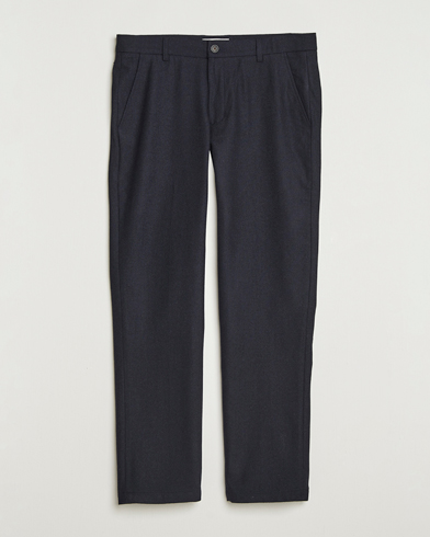 LES DEUX Como Reg Wool Pants Dark Navy – Blau