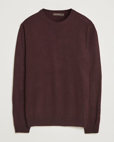Oscar Jacobson Valter Wool/Cashmere Round Neck Burgundy – Rot