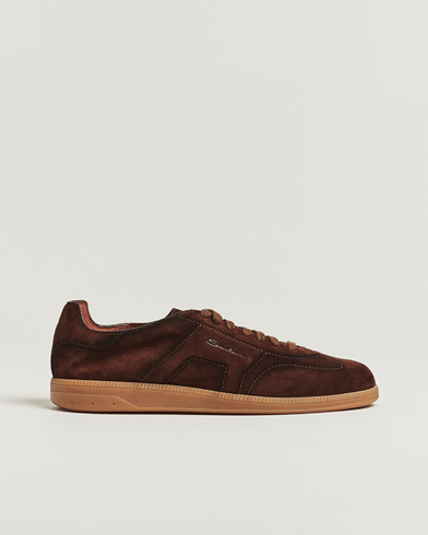 Santoni Oly Sneakers Dark Brown Suede – Braun
