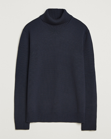 Zanone Virgin Merino Wool Rollneck Navy – Blau