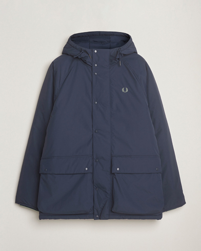 Fred Perry Stockport Padded Hooded Jacket Dark Airforce – Blau