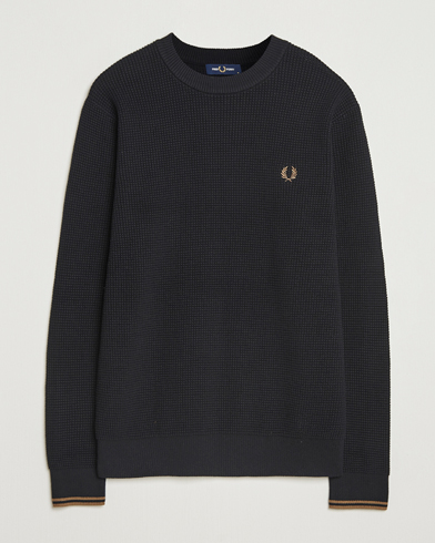 Fred Perry Waffle Stitch Jumper Black – Schwarz