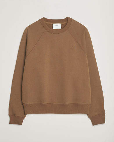 AMI Tonal Heart Logo Sweatshirt Noisette – Braun