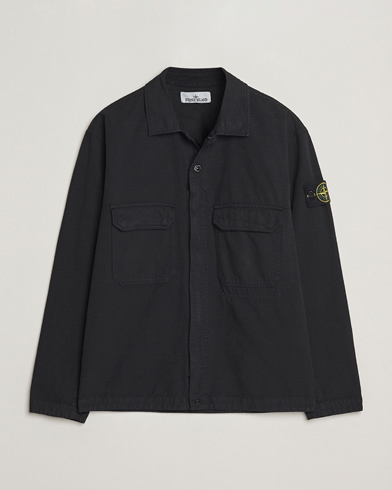 Stone Island Organic Cotton Ripstop Overshirt Black – Schwarz