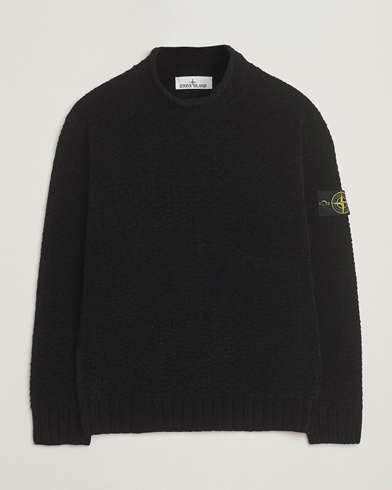 Stone Island Cotton Chenille Knitted Mock Neck Black – Schwarz