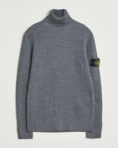 Stone Island Full Rib Wool Turtleneck Dark Grey – Grau
