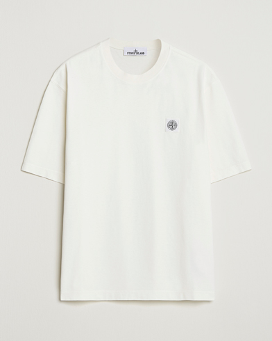 Stone Island Combed Organic Cotton T-Shirt Ivory – Weiß