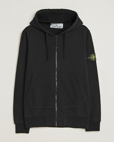 Stone Island Garment Dyed Fleece Full-Zip Hood Black – Schwarz