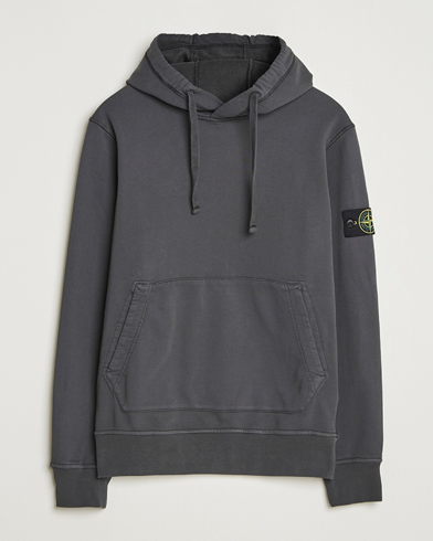 Stone Island Garment Dyed Fleece Hood Lead Grey – Grau