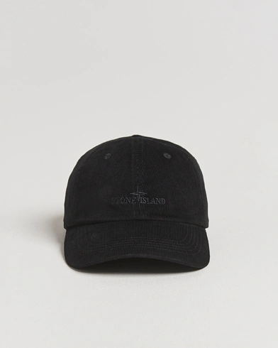 Stone Island Micro Cord Cotton Cap Black – Schwarz