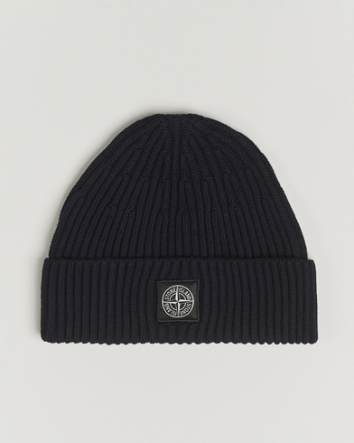 Stone Island Full Rib Wool Beanie Navy – Blau