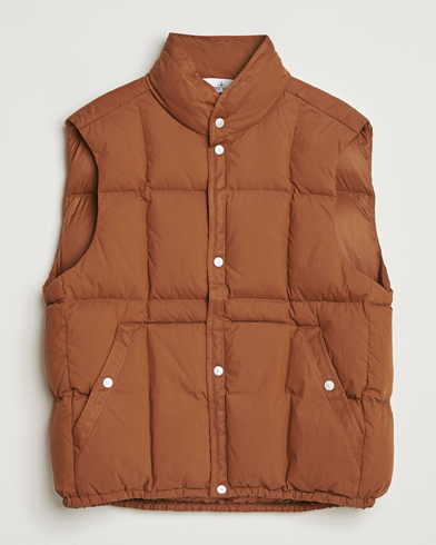 Stone Island Marina Cotton/Nylon Tela Down Vest Tobacco – Braun