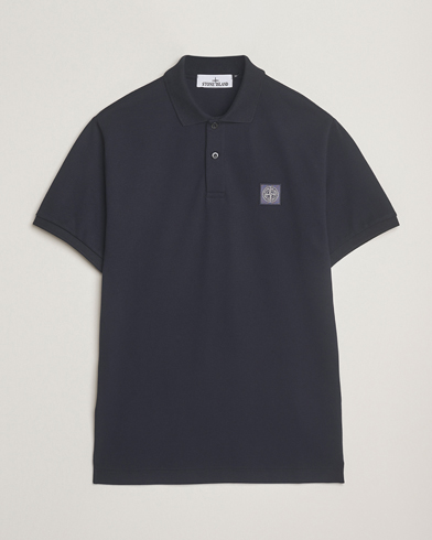 Stone Island Organic Cotton Pique Polo Navy – Blau
