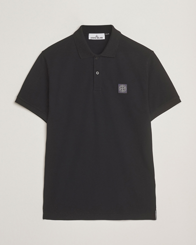 Stone Island Organic Cotton Pique Polo Black – Schwarz
