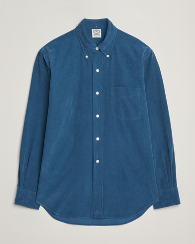 Kamakura Shirts Vintage Ivy Needle Cord Shirt Smoke Blue – Blau