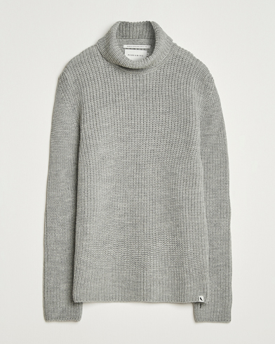 Peregrine Wilkinson Knitted Merino Rollneck Light Grey – Grau