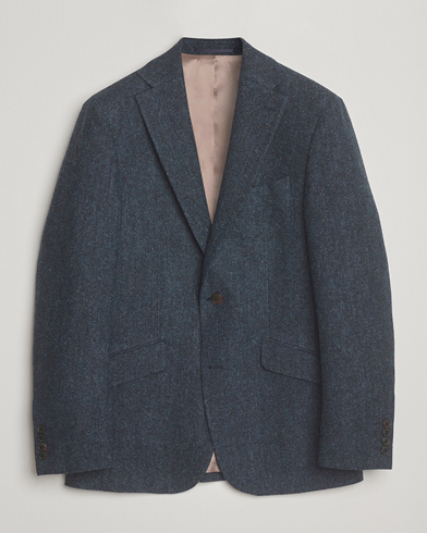 Walker Slater Edward Shetland Wool Donegal Blazer Navy – Blau