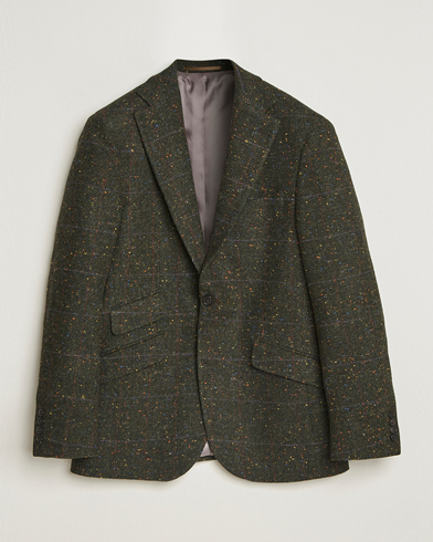 Walker Slater Edward Lambswool Donegal Windowpane Blazer Dark Green – Grün