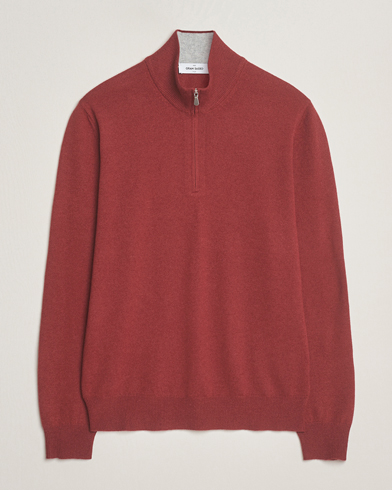 Gran Sasso Wool/Cashmere Half Zip Red Melange – Rot
