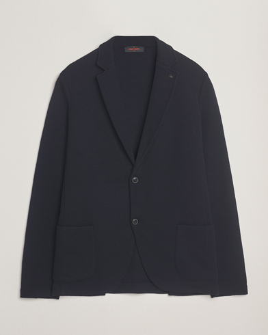 Gran Sasso Rainwool Knitted Blazer Navy – Blau