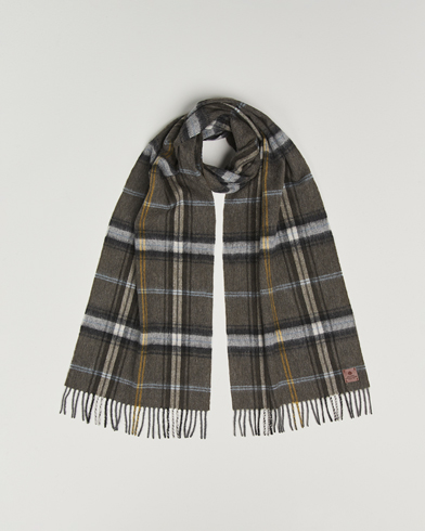 Amanda Christensen Wool Checked Scarf Olive – Grün