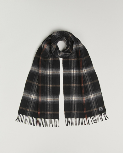Amanda Christensen Wool Checked Scarf Black – Schwarz