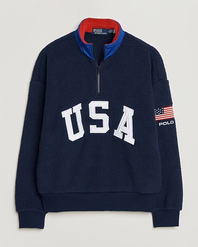 Polo Ralph Lauren Polar Half Zip USA Fleece Refined Navy – Blau