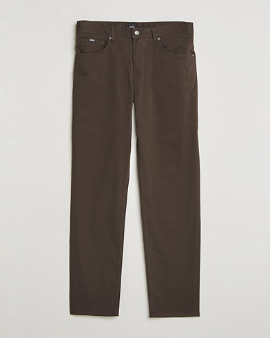 BOSS BLACK Re.Maine Cotton 5-Pocket Pants Dark Brown – Braun