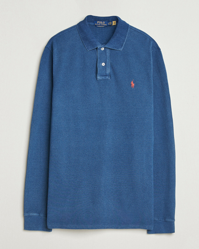 Polo Ralph Lauren Custom Slim Fit Long Sleeve Polo Shirt Medium Indigo – Blau