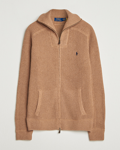 Polo Ralph Lauren Cotton/Wool Full Zip Brown Sugar Melange – Braun