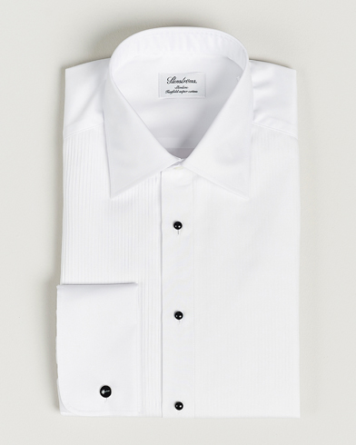 Stenströms Slimline Open Smoking Shirt White – Weiß