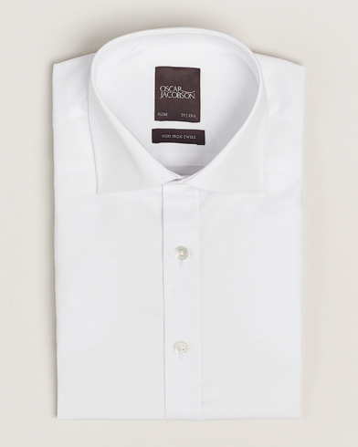 Oscar Jacobson Slim Fit Cut Away Non Iron Twill White – Weiß