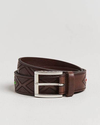 Anderson's Diamond Pattern Western 3,5cm Belt Brown – Braun