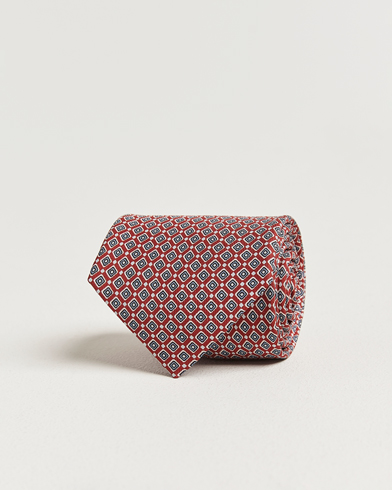 E. Marinella 3-Fold Printed Silk Tie Red – Rot