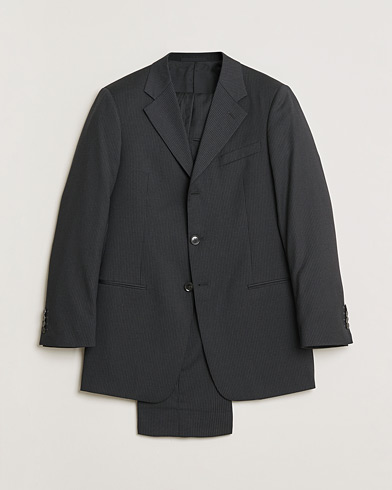 Pre-owned Armani Collezioni Pinstriped Wool Suit Dark Grey 50 – Grau