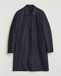  Pressed Wool Mac Coat Navy