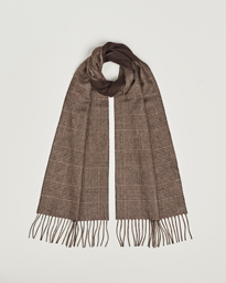  Cashmere/Silk Glencheck Scarf Brown