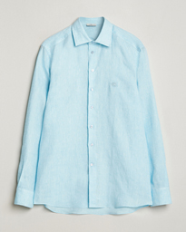  Slim Fit Linen Shirt Light Blue