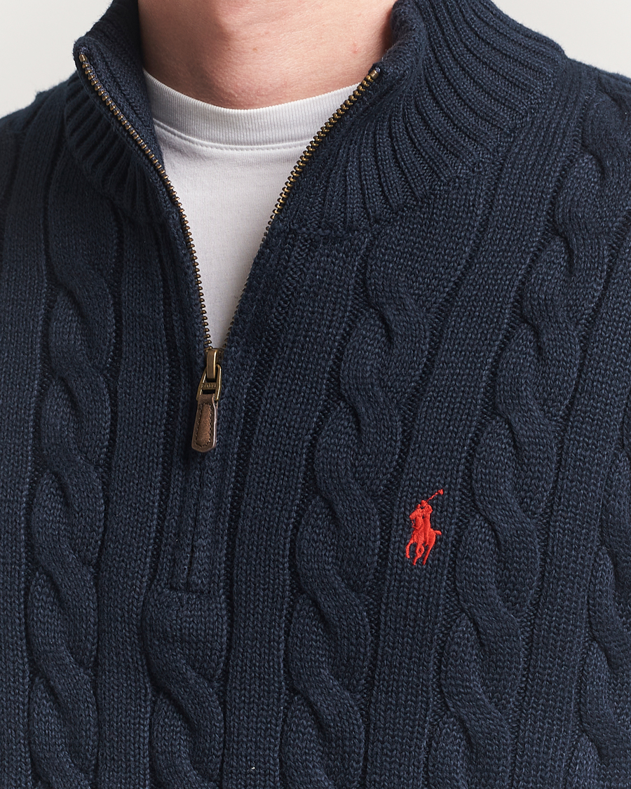 Herren | Pullover | Polo Ralph Lauren | Cotton Cable Half Zip Hunter Navy