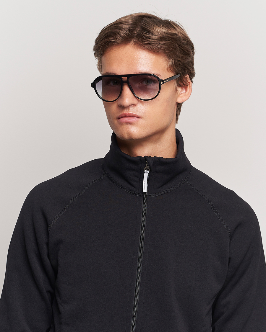 Herren | Sonnenbrillen | Tom Ford | Jeffrey Sunglasses Shiny Black/Gradient Smoke