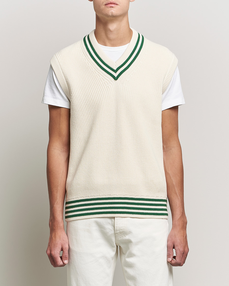 Herren | Pullover | GANT | Ribbed Cricket Knitted Slipover Creme