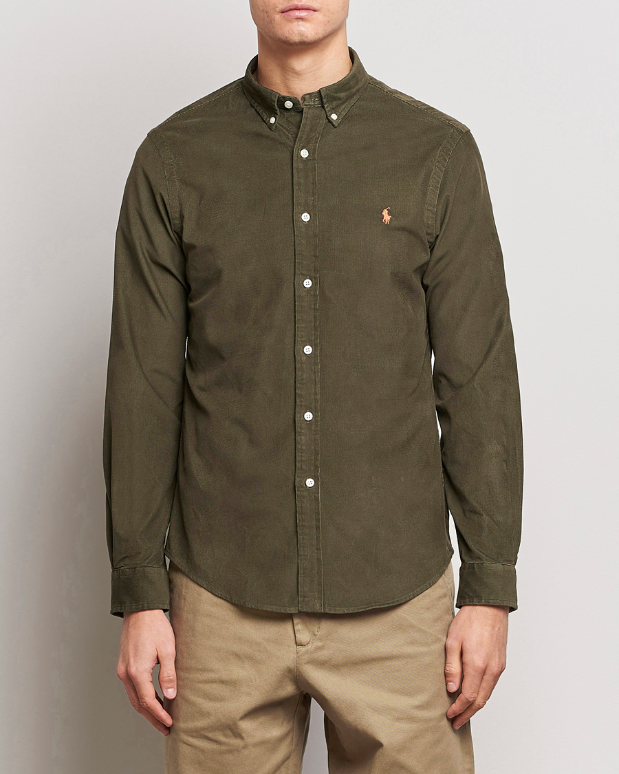 Herren |  | Polo Ralph Lauren | Slim Fit Corduroy Shirt Canopy Olive