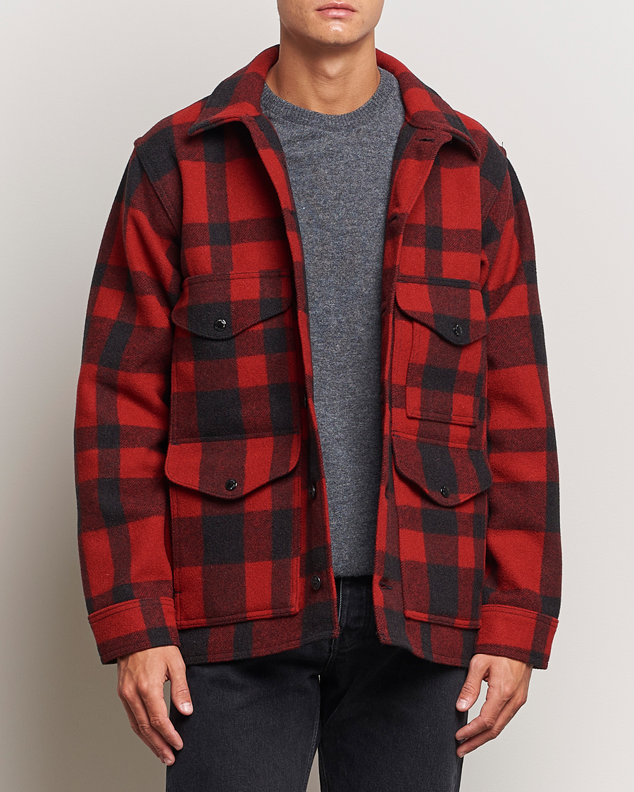 Herren |  | Filson | Mackinaw Wool Cruiser Red/Black Plaid