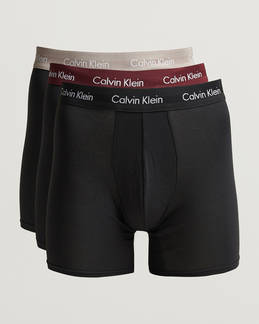 Herren | Unterwäsche | Calvin Klein | Cotton Stretch 3-Pack Boxer Brief Black/Port Red/Grey