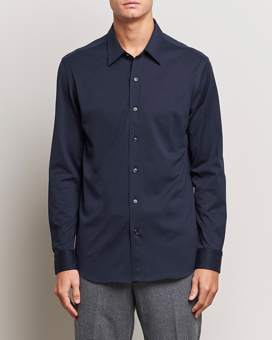 Herren |  | Brioni | Soft Cotton Jersey Shirt Navy