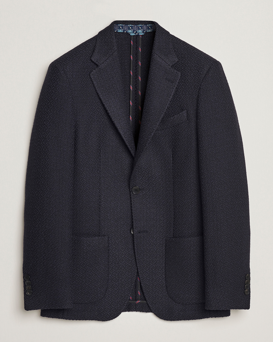 Herren | Sakkos | Etro | Jacquard Jersey Blazer Navy