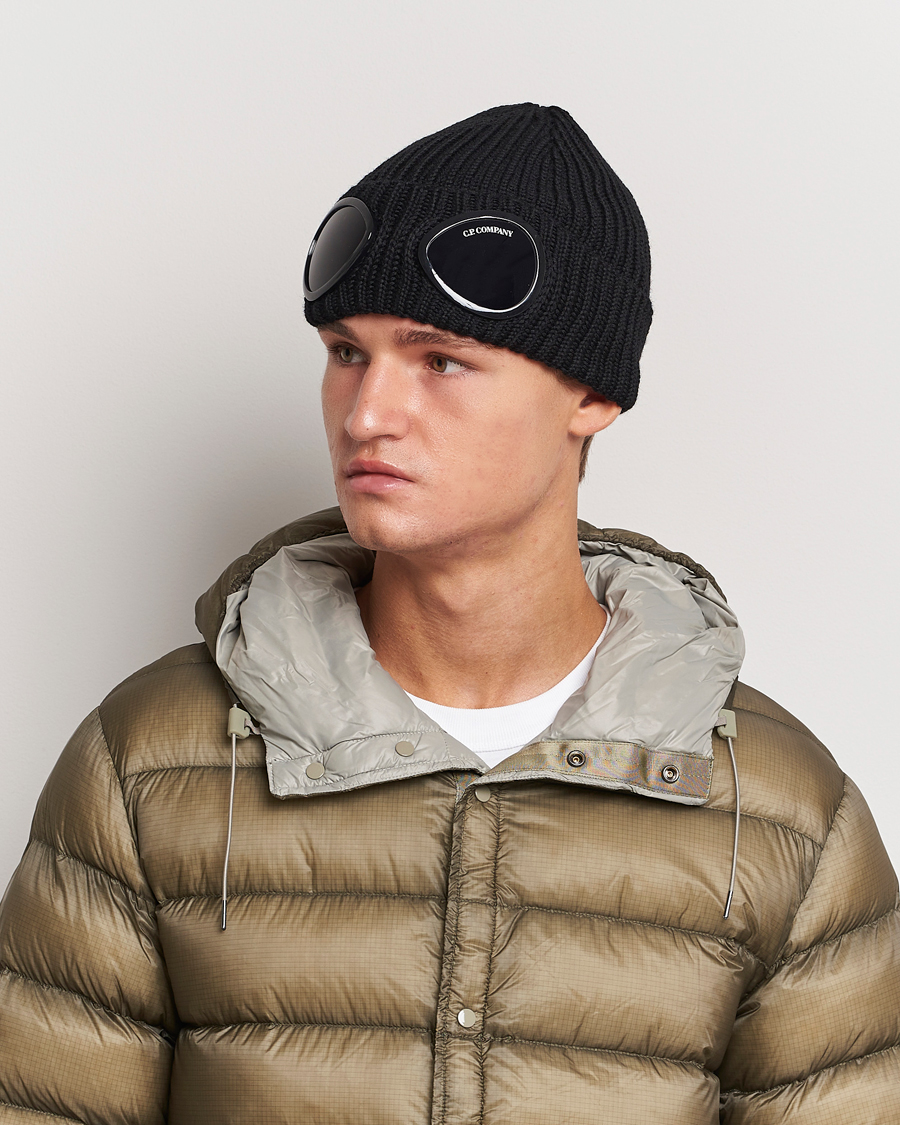 Herren |  | C.P. Company | Knitted Merino Goggle Beanie Black