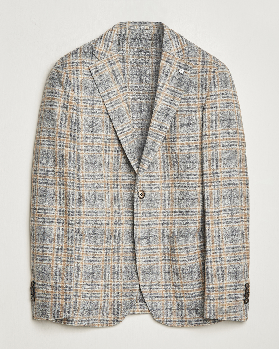 Herren | Sakkos | L.B.M. 1911 | Jack Checked Cotton/Wool Jersey Blazer Grey