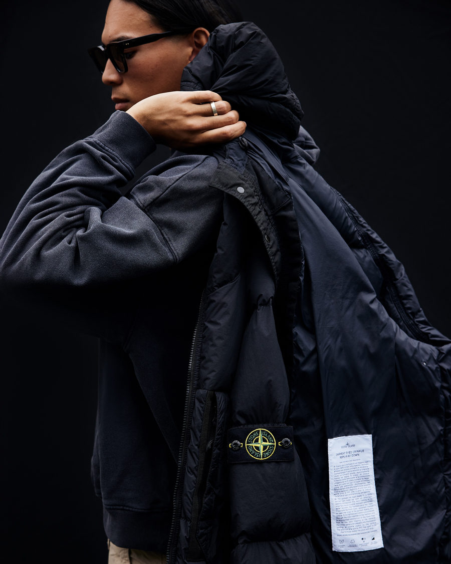Herren | Jacken | Stone Island | Garment Dyed Recycled Nylon Long Down Jacket Black